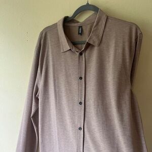 Vuori knit twill button down - Men’s XL, tan